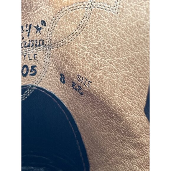 Tony Lama Black Bull hide Boots Size 8 EE Mens Style 2205 Western Leather - Picture 12 of 16